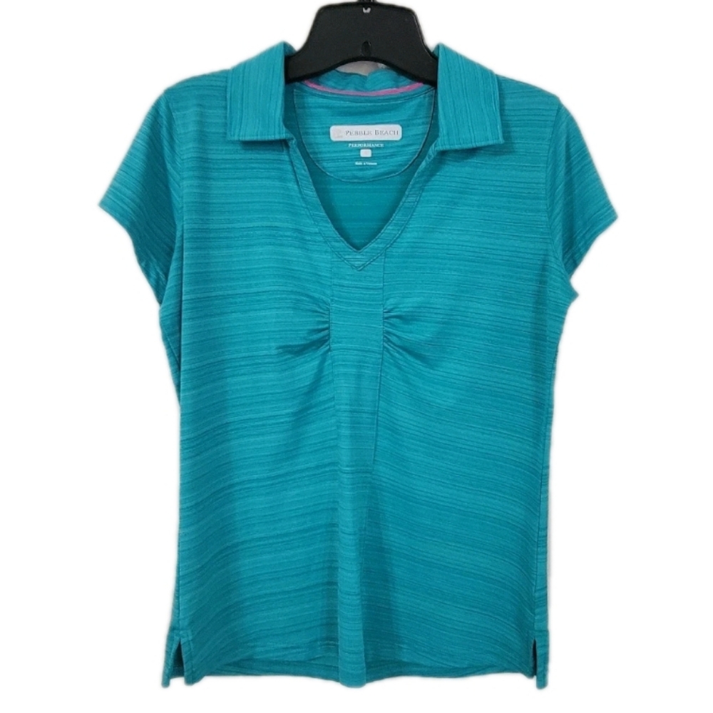 Pebble Beach Performance Blue Polo Golf Tee Small ⛳️🏌‍♀️